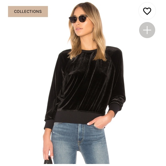 rag & bone Tops - Rag & Bone 💀 Velvet Classic Pullover in Black